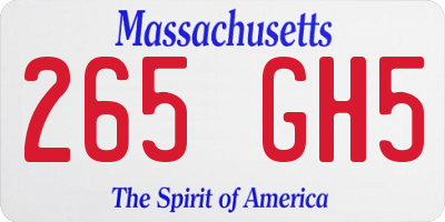 MA license plate 265GH5