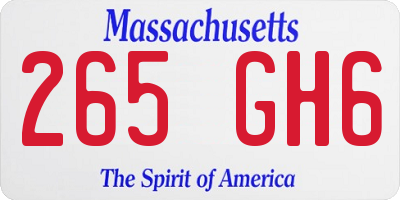 MA license plate 265GH6