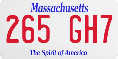 MA license plate 265GH7