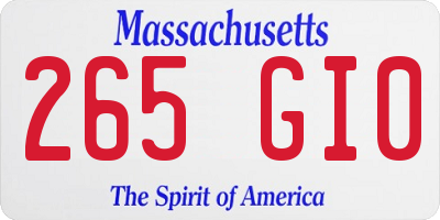 MA license plate 265GI0