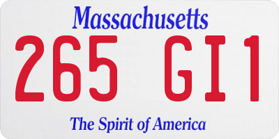 MA license plate 265GI1