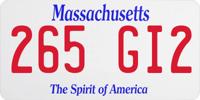 MA license plate 265GI2