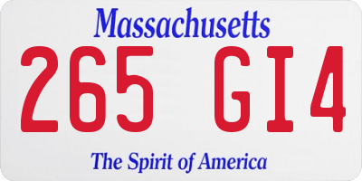 MA license plate 265GI4