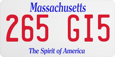MA license plate 265GI5