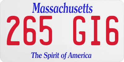 MA license plate 265GI6