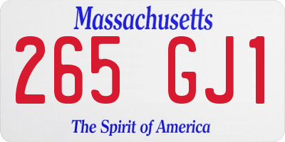 MA license plate 265GJ1