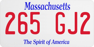 MA license plate 265GJ2