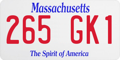 MA license plate 265GK1