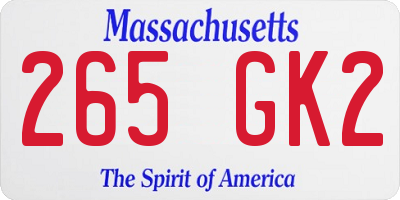 MA license plate 265GK2