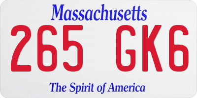 MA license plate 265GK6