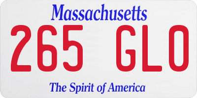 MA license plate 265GL0