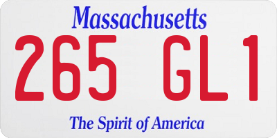 MA license plate 265GL1