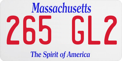 MA license plate 265GL2