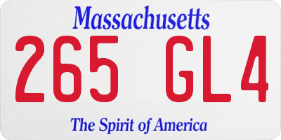 MA license plate 265GL4