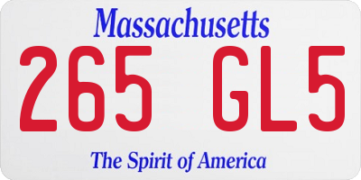 MA license plate 265GL5