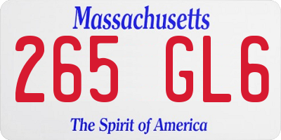MA license plate 265GL6