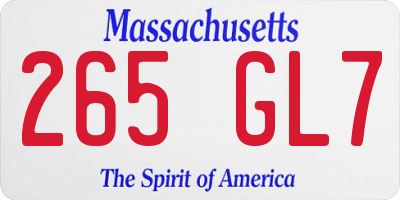 MA license plate 265GL7