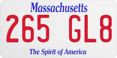 MA license plate 265GL8