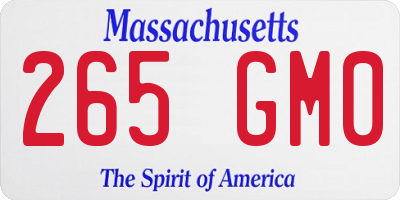 MA license plate 265GM0