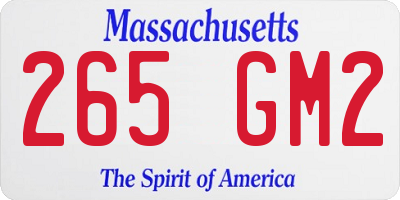 MA license plate 265GM2