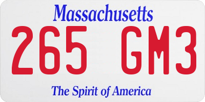MA license plate 265GM3