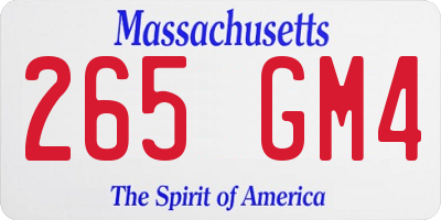 MA license plate 265GM4