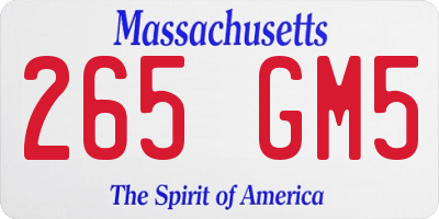 MA license plate 265GM5
