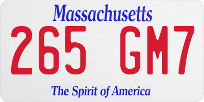MA license plate 265GM7