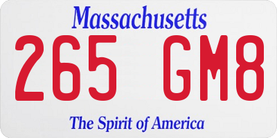 MA license plate 265GM8