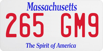 MA license plate 265GM9