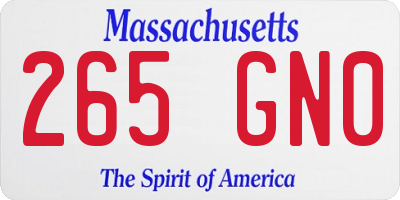 MA license plate 265GN0
