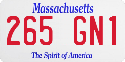 MA license plate 265GN1