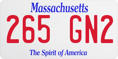 MA license plate 265GN2
