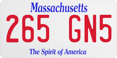 MA license plate 265GN5