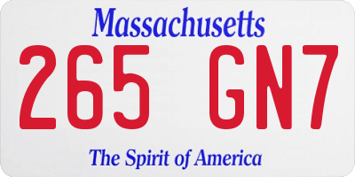 MA license plate 265GN7