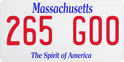 MA license plate 265GO0
