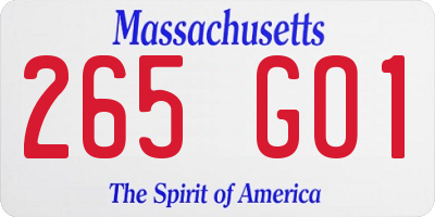 MA license plate 265GO1
