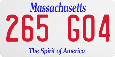 MA license plate 265GO4