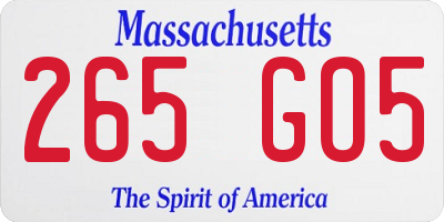 MA license plate 265GO5
