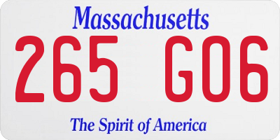 MA license plate 265GO6