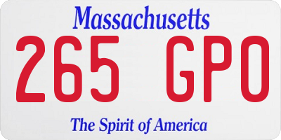 MA license plate 265GP0