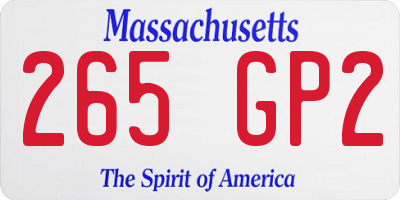 MA license plate 265GP2