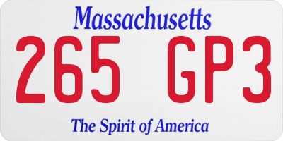 MA license plate 265GP3