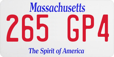MA license plate 265GP4