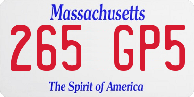 MA license plate 265GP5