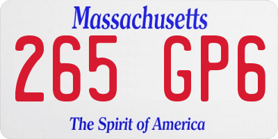 MA license plate 265GP6