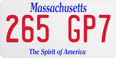 MA license plate 265GP7