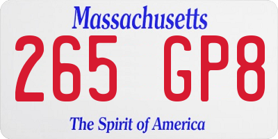MA license plate 265GP8