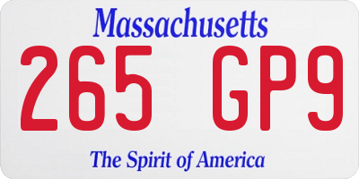 MA license plate 265GP9