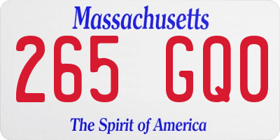 MA license plate 265GQ0